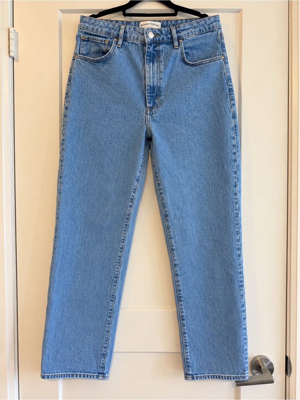 Denim Forum Rowan Curve Fit Blue Women's High-Rise Straight Ankle Jean